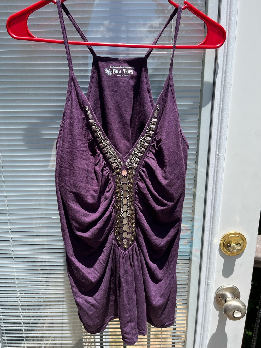 Victoria's Secret Purple Embellished V-Neck Tank Top